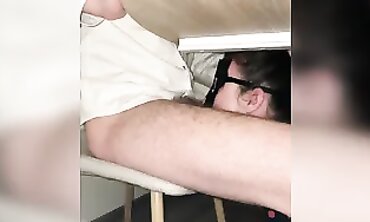 My Fresh Intern Gives Me a Blowjob Under the Desk