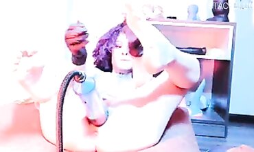 Softcore Babe Fists Herself with Massive Sex Toys for Rough Solo Play