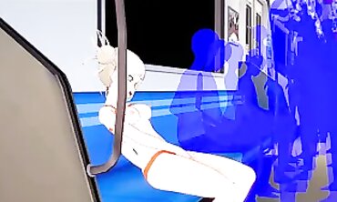 Himiko Toga Public Fingering on a Crowded Subway Train