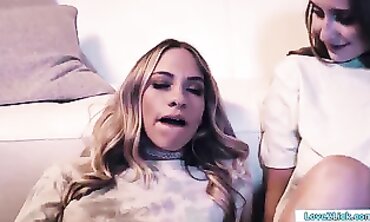 Khloe Kapri & Kierra Kai Lesbian Sleepover Fuckfest