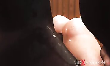 Nerdy Beauty Gets Pulverized by Thick Ebony Dick