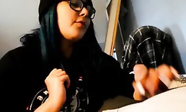 Hot Blonde Babe Gives Sensual Handjob with Point of View - Erotic Porn For Women