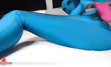 POV: Zentai Doll Gets Fingering & Vibrator Orgasm