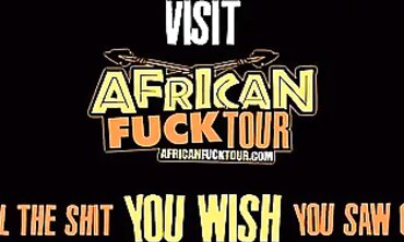 African Girlfriend Takes a Thick Load on Her Knees