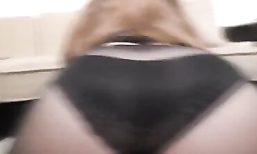 Amateur BBW Girlfriend Gives Toejob and Handjob in Stockings