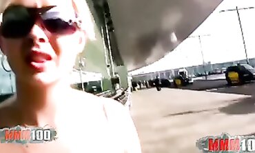 Blonde Babe Jaws Gets Deepthroated and Fucked Hard at the Airport