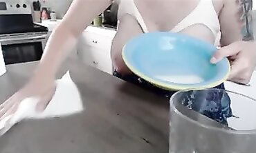 POV Step Mom Makes You Jug Milk Cereal Part 1