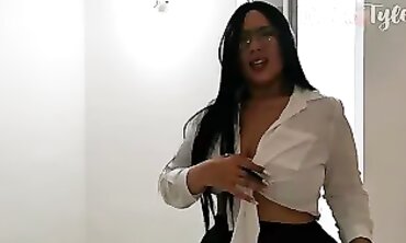queen hispanic realtor takes lengthy trouser snake