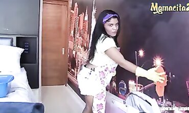 Plus-Size Latina Maid Vick Valencia Takes a Big Cock