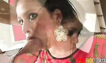 18 Legal Latina Gets Facehole Drilled By Mature Men
