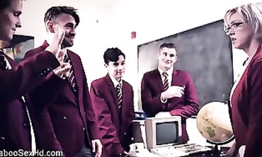 Mature Schoolteacher Gangbanged by Rough College Girls