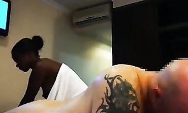 Ebony MILF Milky Takes a Blowjob