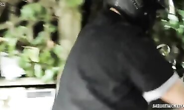 Bikin Gangbang: Brunette Interracial Biker Group Sex