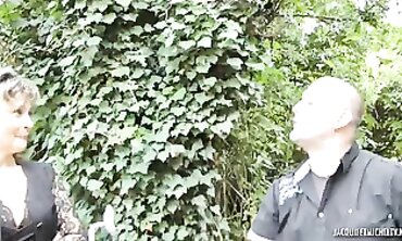 Bikin Gangbang: Brunette Interracial Biker Group Sex
