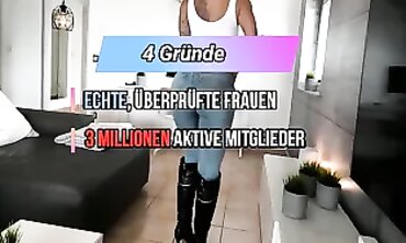 Deutsche MILF in Jeans: Nachbarschafts-Sex mit Blowjob & Squirting