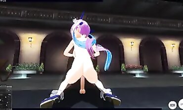 Minato Aqua Cosplay: Rough Pool Sex with Creampie