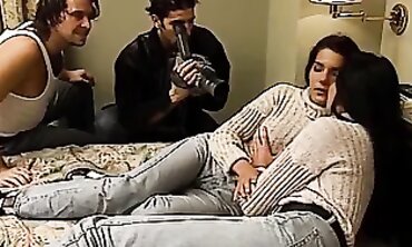 Hot Foursome with Skinny Twins Timeo and Marianna in 4K