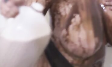 Hot Latina MILF Torik Lens Gets Chocolate Poured on Her Big Ass