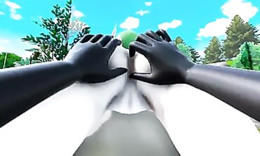 MMD Futanari Jessie Fucks Gardervoir in the Forest