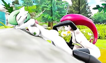 MMD Futanari Jessie Fucks Gardervoir in the Forest