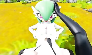 MMD Futanari Jessie Fucks Gardervoir in the Forest