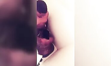 Ebony BBW Sasha Kitty Takes Rough Shower Anal from Brother-in-Law