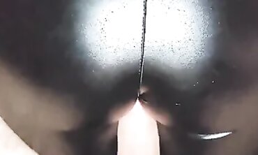 POV Amateur: Cum on Leather Pants