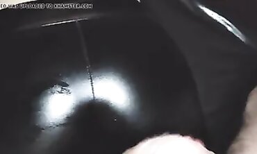 POV Amateur: Cum on Leather Pants