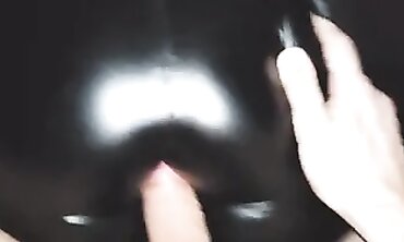 POV Amateur: Cum on Leather Pants