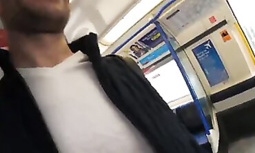 POV Blowjob on a Train with Cum Swallowing