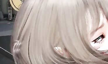 3D Animated Brunette Gets Rough Anal and Blowjob with Ahegao