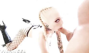 EvilAngel - Lubed Up Fishnetted Anal invasion Crud Crams Doused Shitpipe