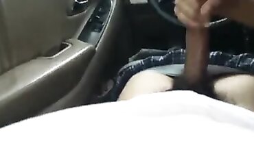 Ebony Topless Beauty Enjoys BBC Action In A Vehicle
