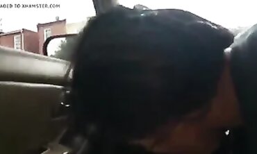 Ebony Topless Beauty Enjoys BBC Action In A Vehicle