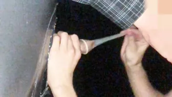 Skinny Hotwife Takes Two Cocks at Pub Glory Hole