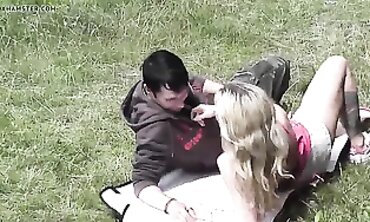 Annika Rose: Blonde MILF Handjob in Potsdam Parking Lot