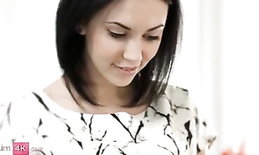 Petite Brunette Teen Sucks Him Hard Then Takes It Deep