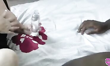 Granny Loves Black: Elderly Blonde Gets Lubed Massage and BBC