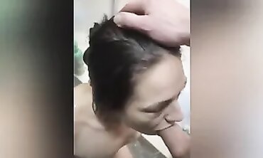 Lippy MILF Gets Rough Facial in the Shower