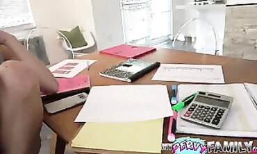 StepDad's Dirty Secret - Stepdaugher Rides Dad To Avoid College Work