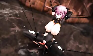 MMD Anime Girl Rides Reverse Cowgirl And Double Creampie