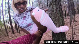 African-Pearl's Stepsister Gives Him A Surprise Blowjob Outside - POV