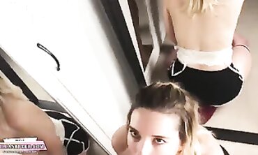 Hot Blonde Teen Gives Double-Blowjob to Hunk in Black Lingerie - German Porn Star AnnaBell Peaks