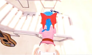 Dragon Ball Z AO3 Scene Point-of-View: Goku's Girlfriend Fucks Him on The Sand