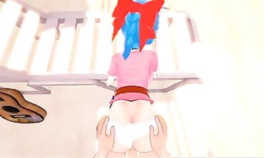 Dragon Ball Z AO3 Scene Point-of-View: Goku's Girlfriend Fucks Him on The Sand