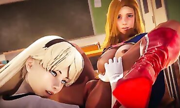 3D Virtual Reality Experience: Two Lesbian Girls Roleplay as DC's 'Super Girl'