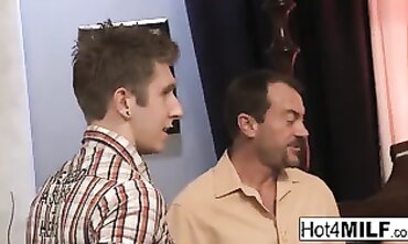 Blonde MILF's Face Gets Covered in Two Gushing Geisers