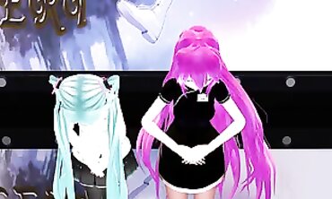 Miku Fack - Sexy Cosplay Girl Dances to Electronic Music in Virtual Reality