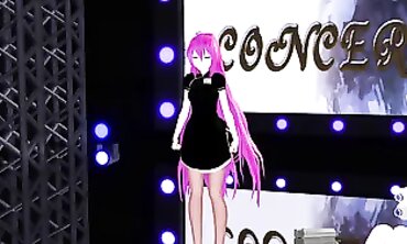Miku Fack - Sexy Cosplay Girl Dances to Electronic Music in Virtual Reality