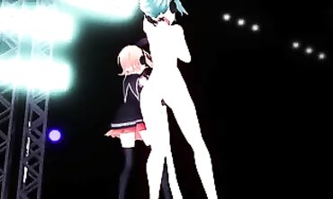 Miku Fack - Sexy Cosplay Girl Dances to Electronic Music in Virtual Reality